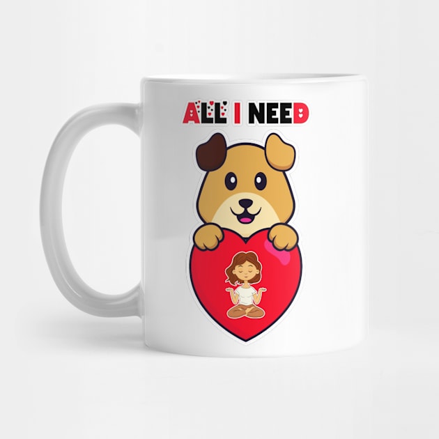 all i need is love and yoga and a dog funny shirt for couples, singles, lovers, dog lovers by Goods-by-Jojo